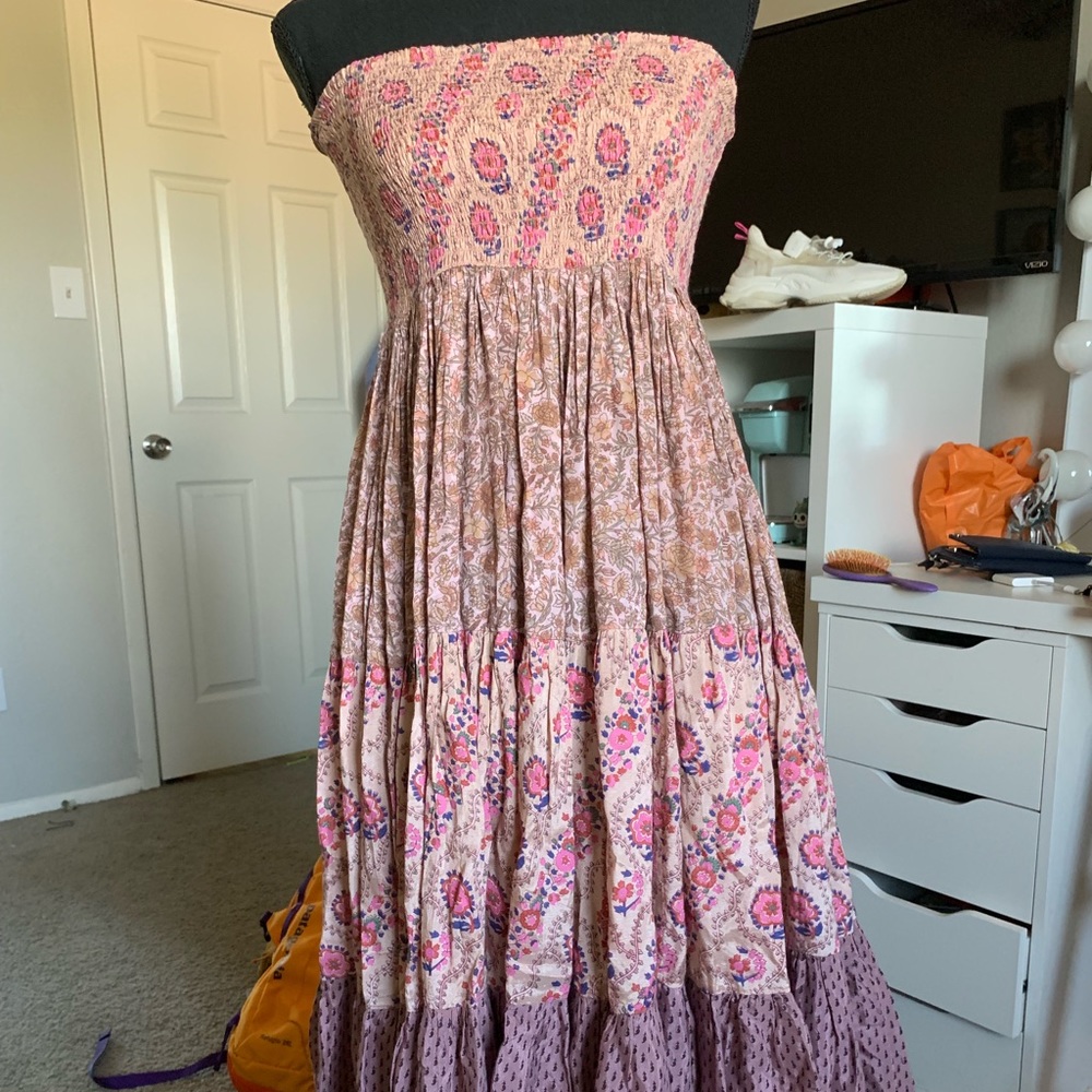 Floral tube top dress